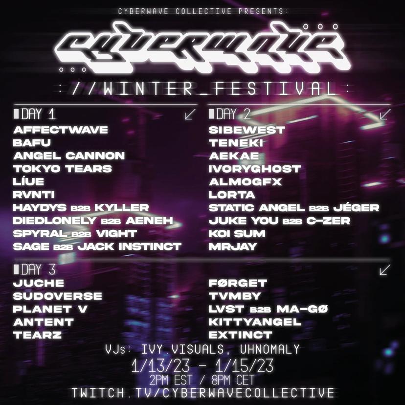 Flyer for Cyberwave Winter Festival 2022